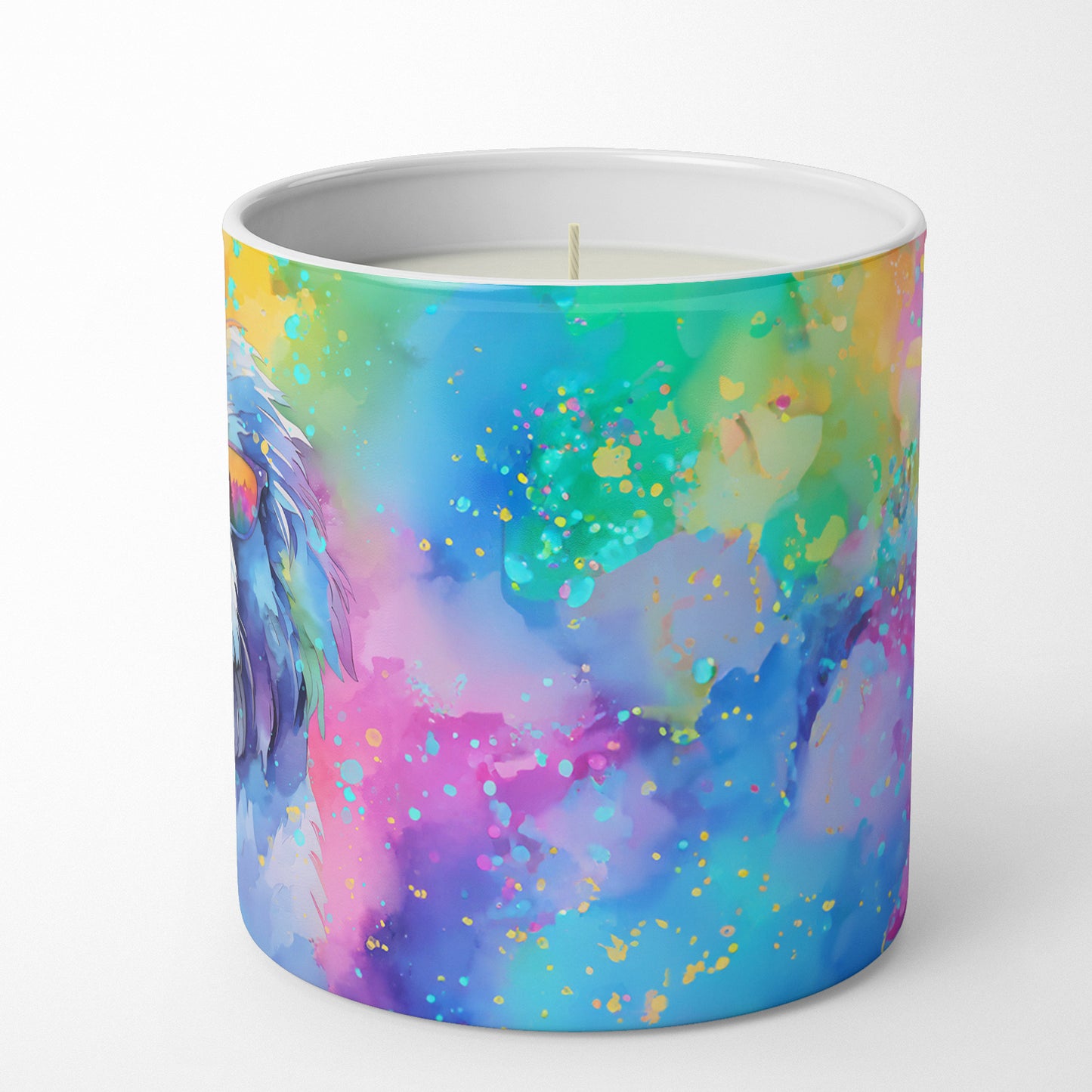Old English Sheepdog Hippie Dawg Decorative Soy Candle