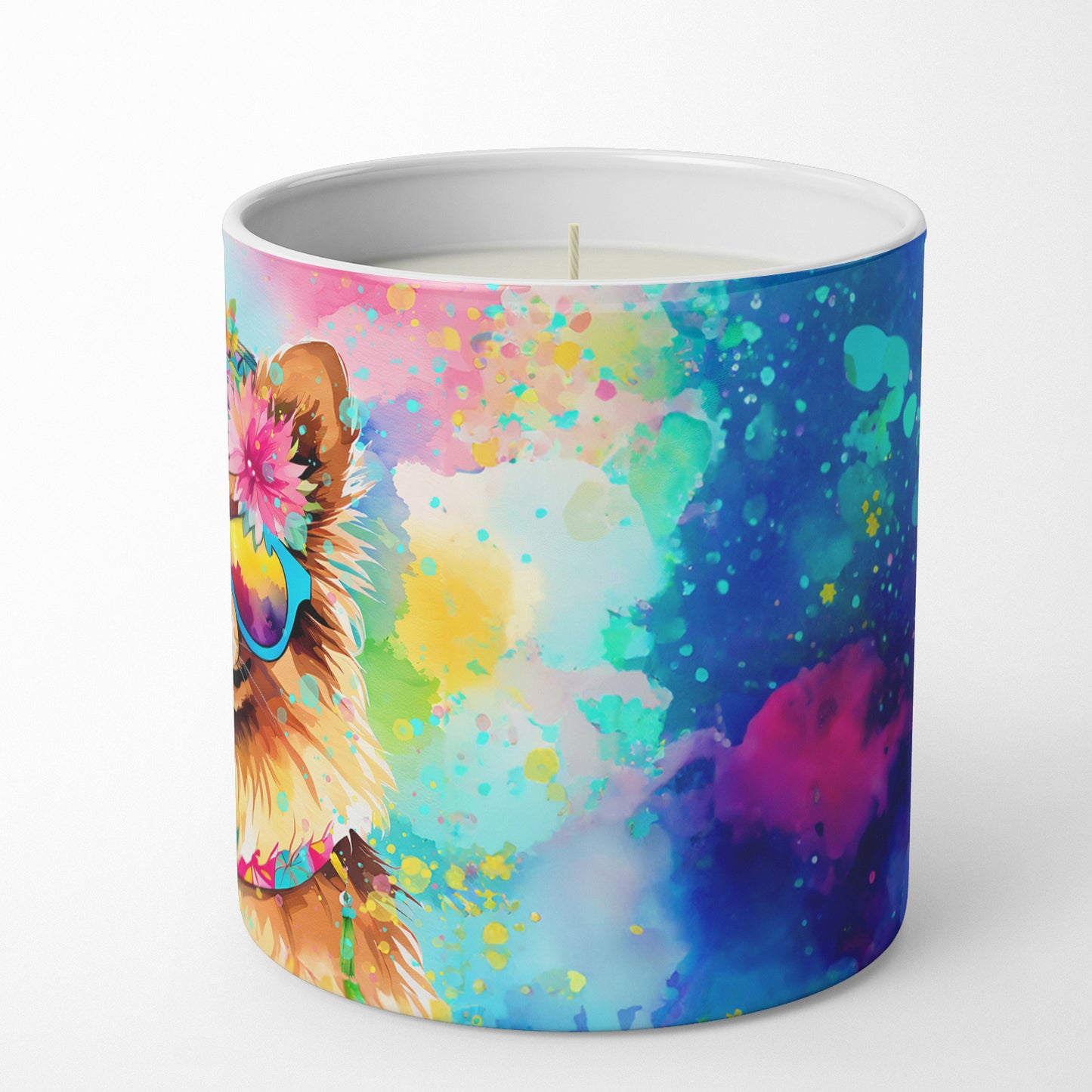 Pomeranian Hippie Dawg Decorative Soy Candle