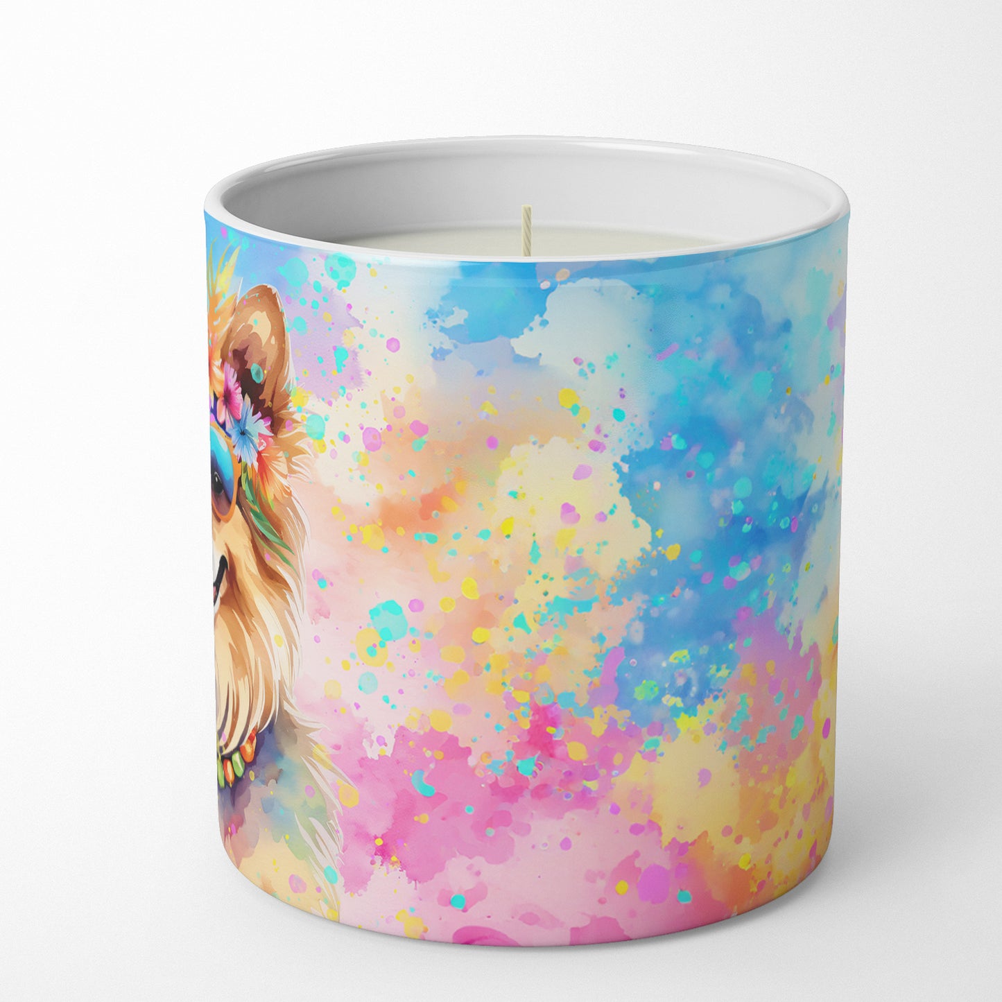 Pomeranian Hippie Dawg Decorative Soy Candle