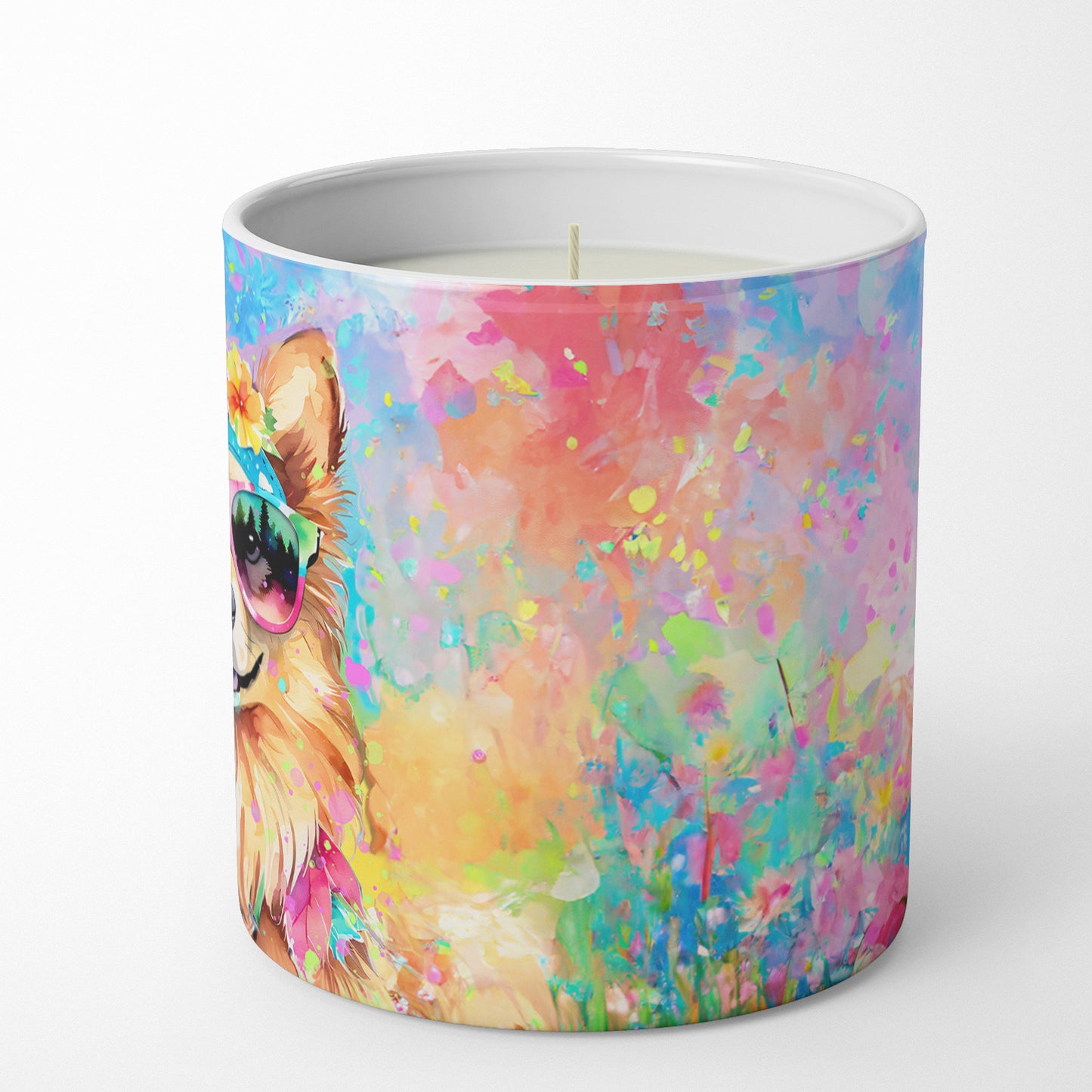 Pomeranian Hippie Dawg Decorative Soy Candle