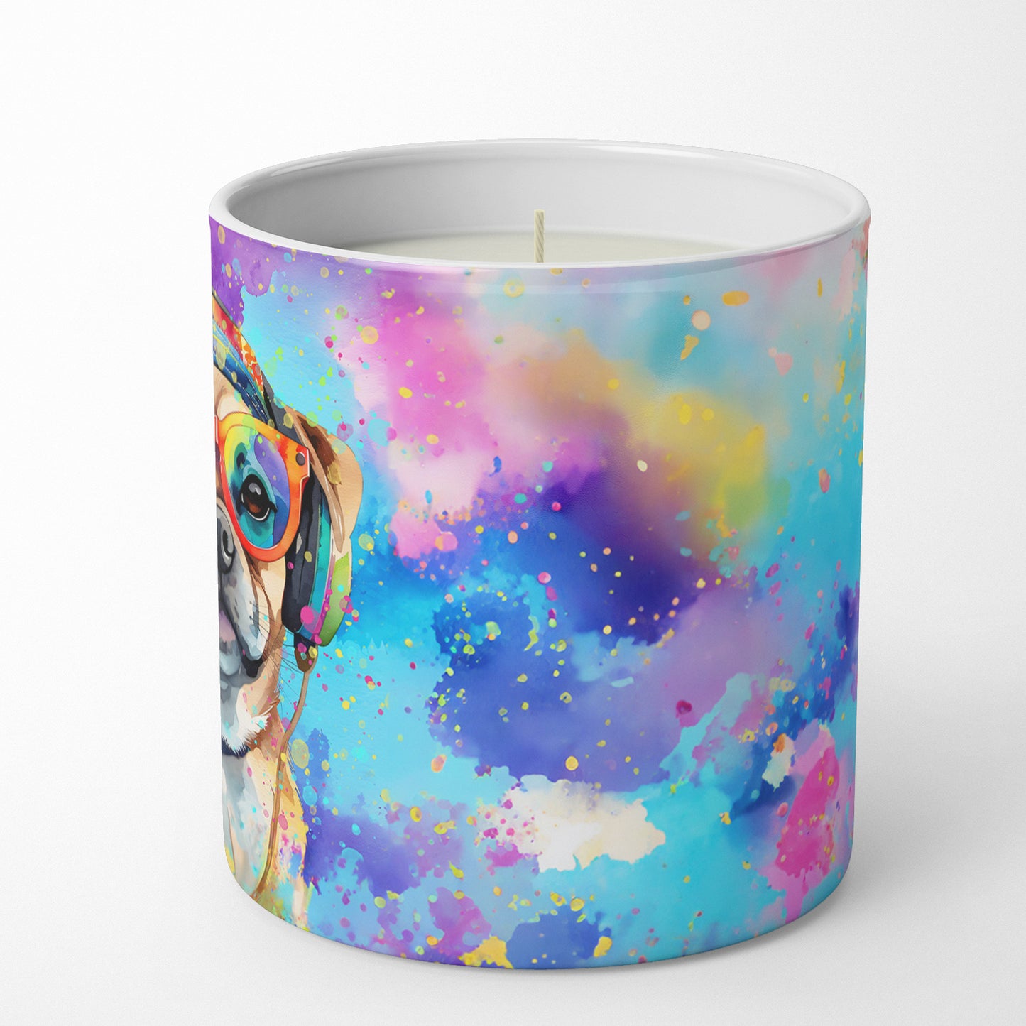 Pug Hippie Dawg Decorative Soy Candle