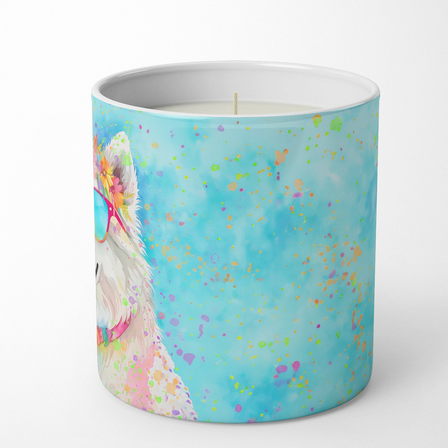 Samoyed Hippie Dawg Decorative Soy Candle