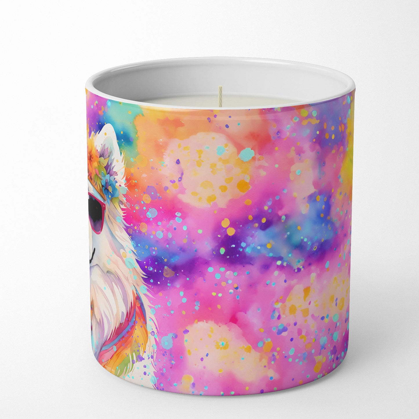 Samoyed Hippie Dawg Decorative Soy Candle