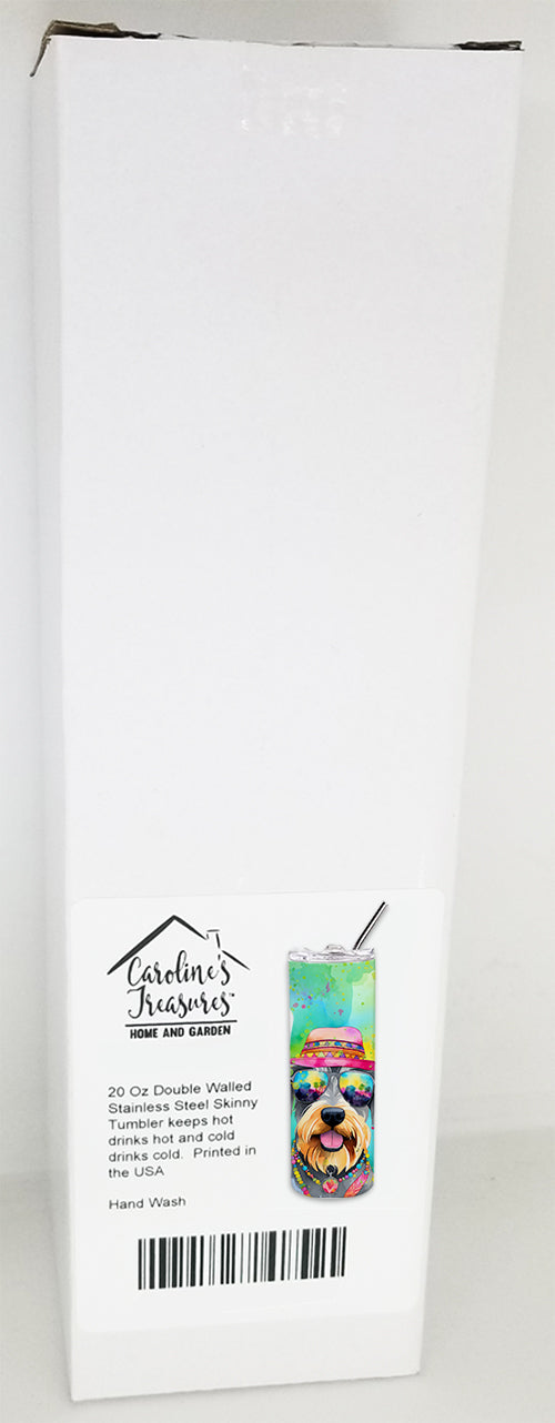 Schnauzer Hippie Dawg Stainless Steel Skinny Tumbler