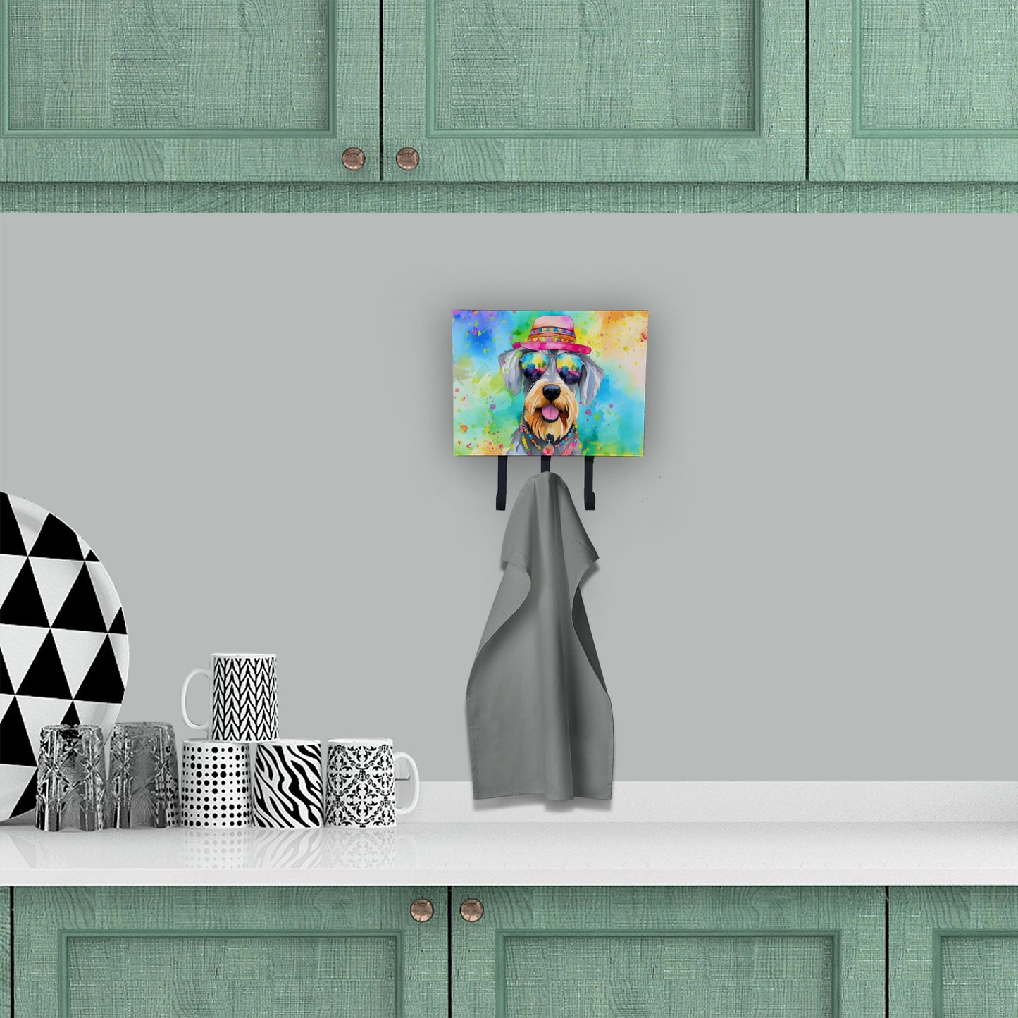 Schnauzer Hippie Dawg Leash or Key Holder