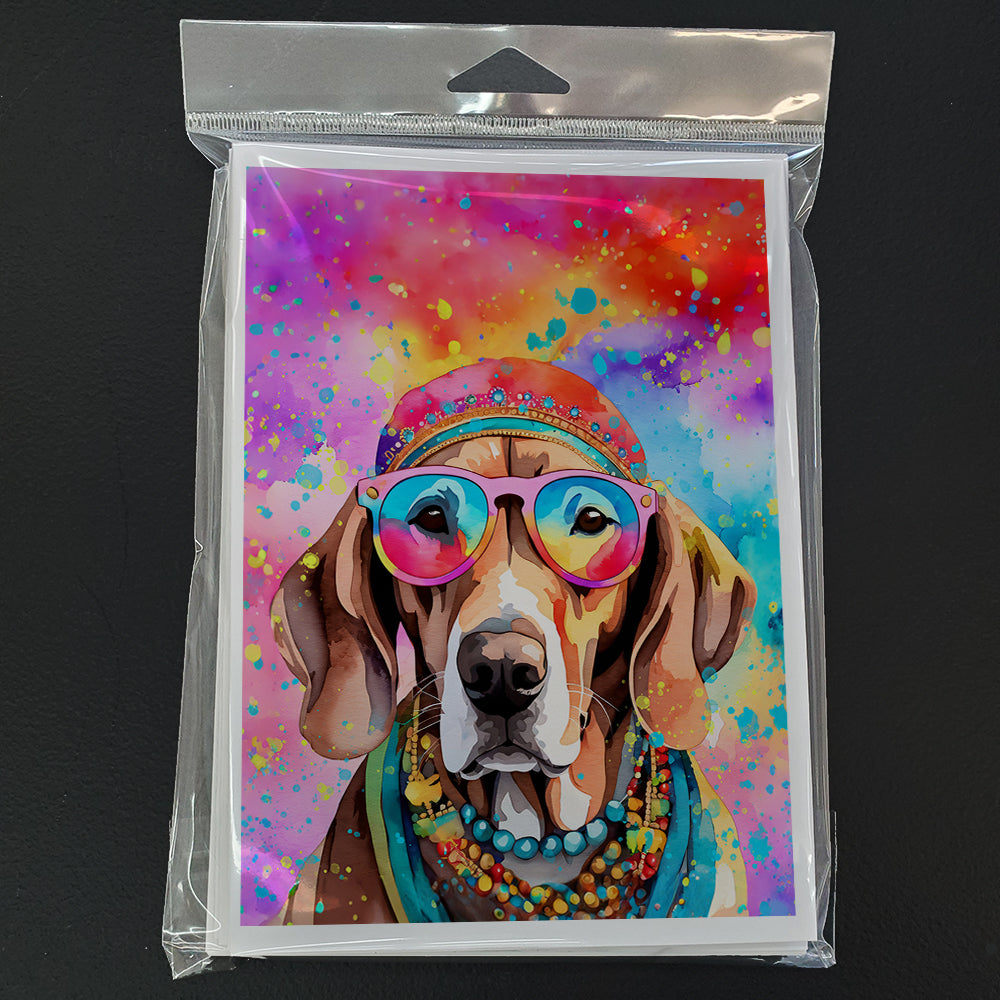 Weimaraner Hippie Dawg Greeting Cards Pack of 8
