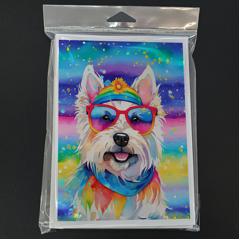 Westie Hippie Dawg Greeting Cards Pack of 8