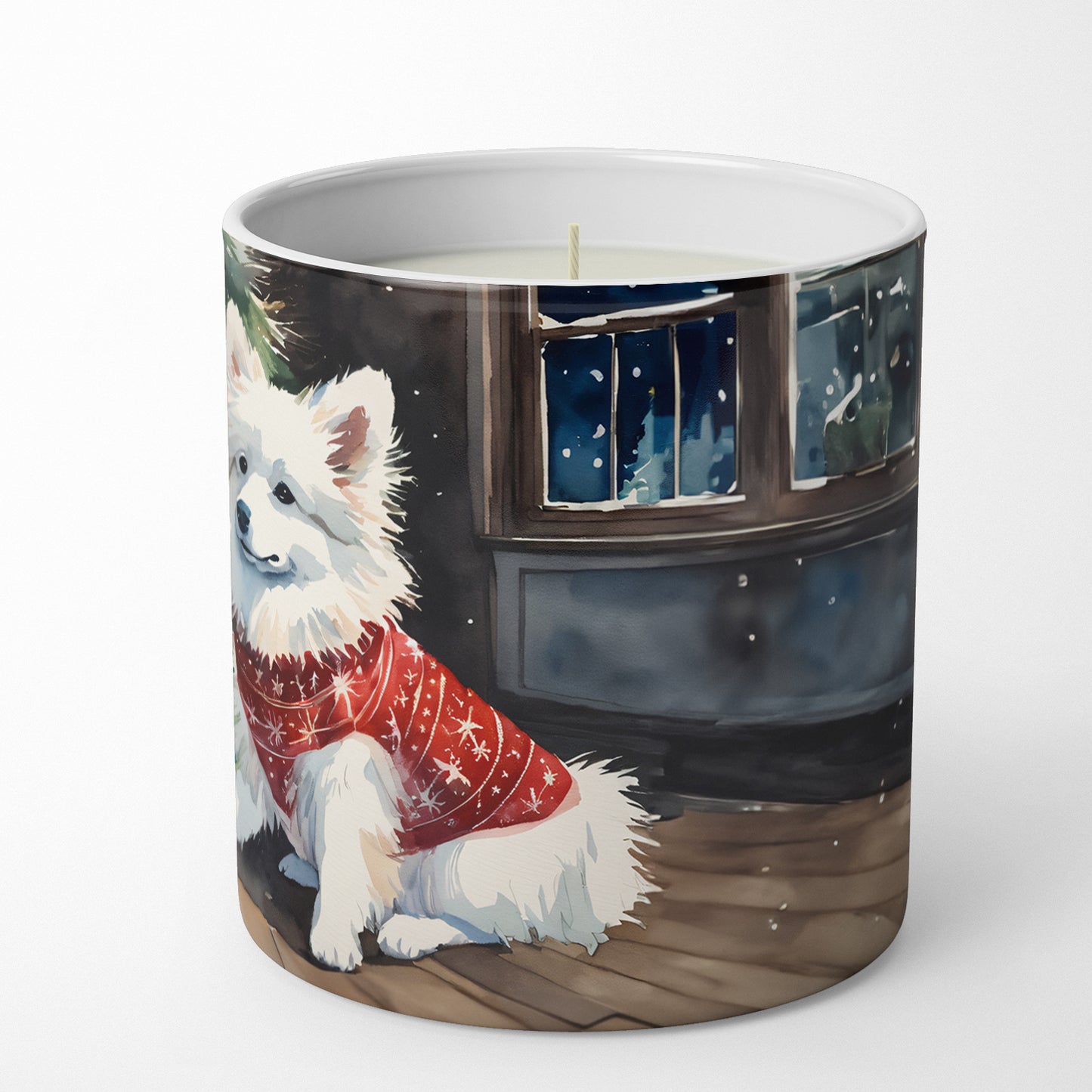 American Eskimo Cozy Christmas Decorative Soy Candle
