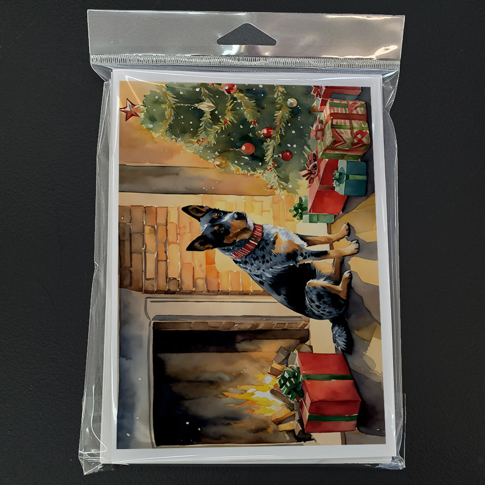 Australian Cattle Dog Cozy Christmas Greeting Cards Pack of 8