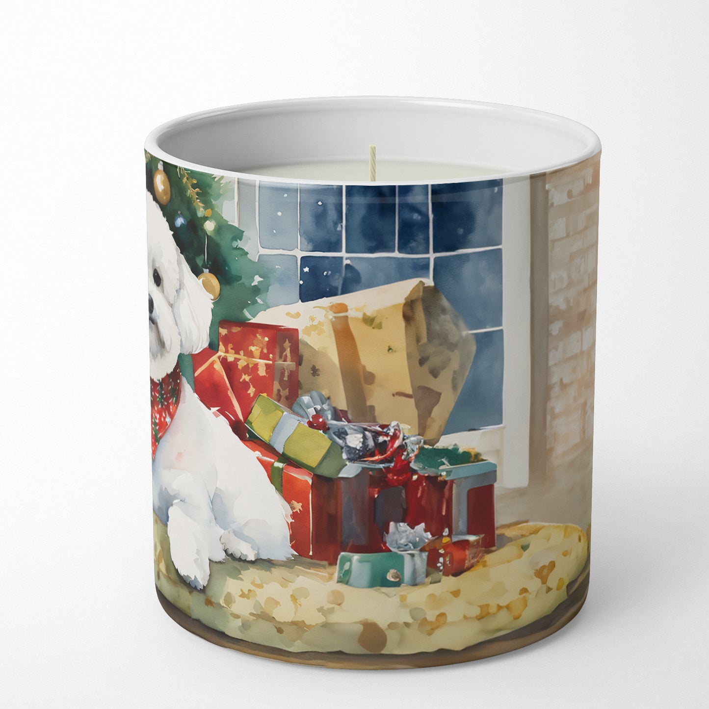 Bichon Frise Cozy Christmas Decorative Soy Candle
