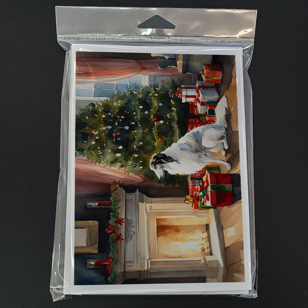 Borzoi Cozy Christmas Greeting Cards Pack of 8