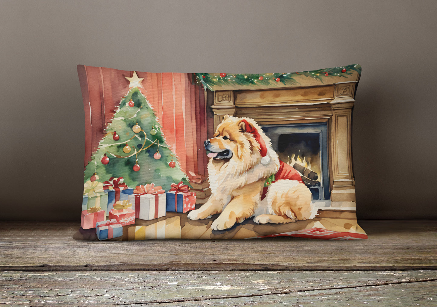 Chow Chow Cozy Christmas Throw Pillow