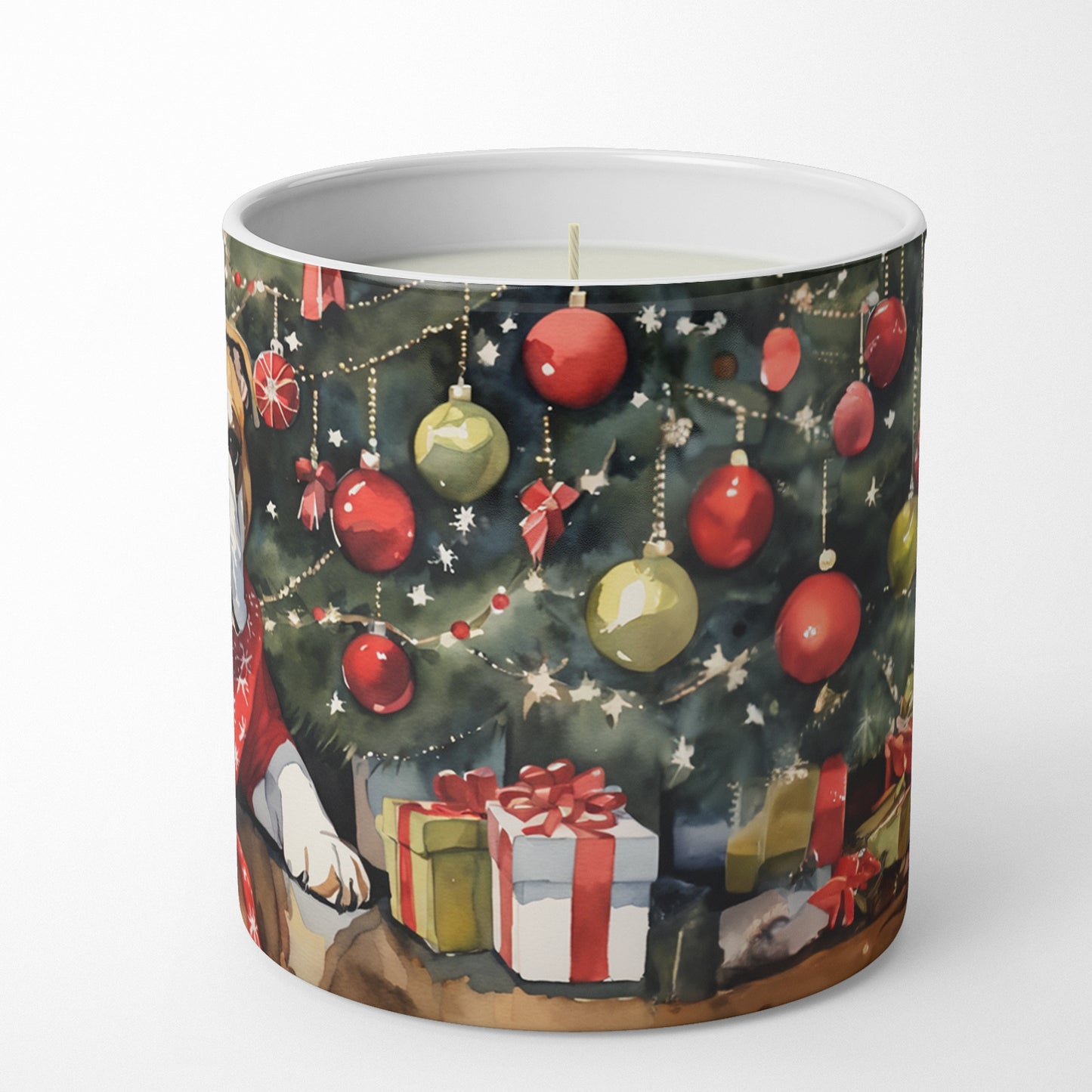 English Bulldog Cozy Christmas Decorative Soy Candle