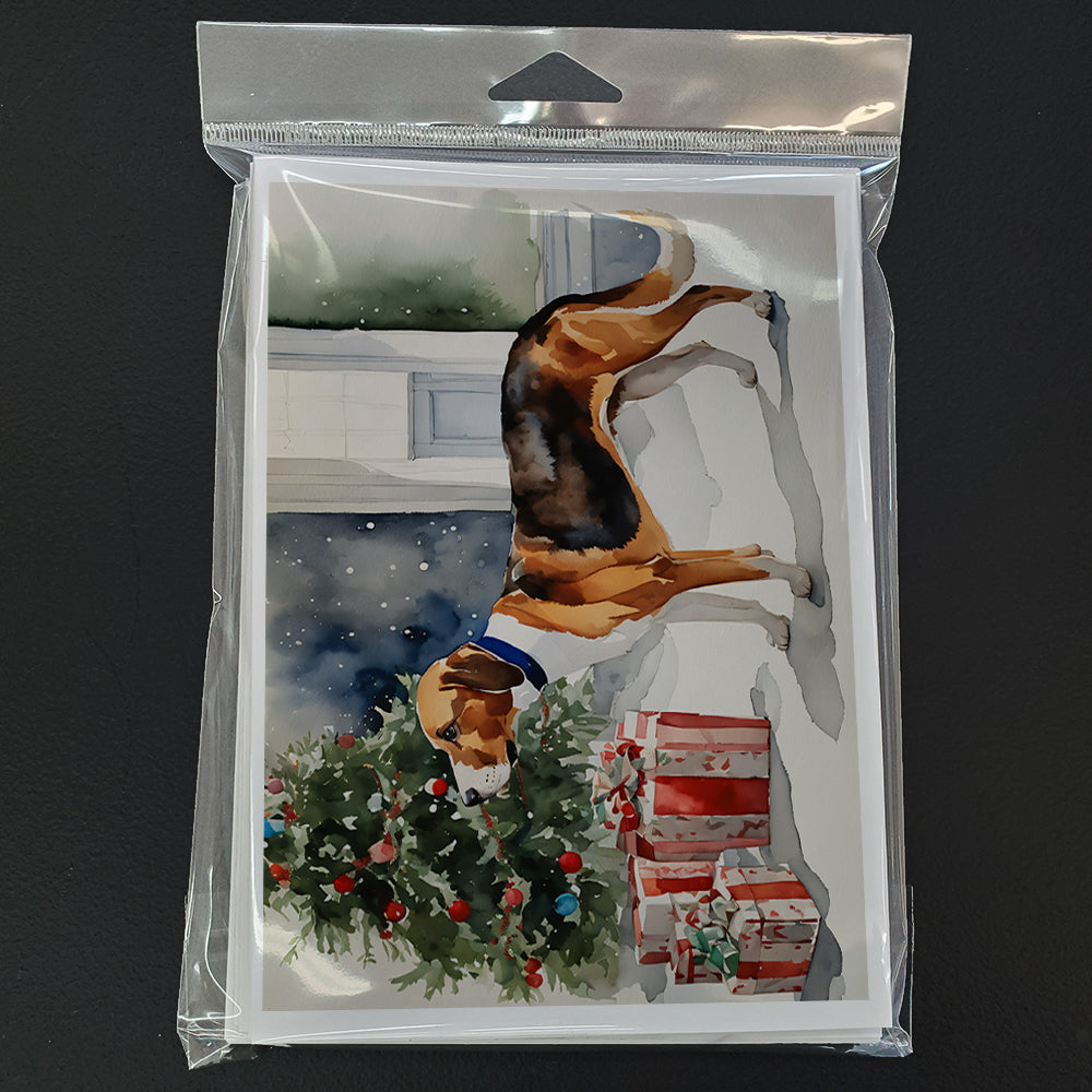 English Foxhound Cozy Christmas Greeting Cards Pack of 8