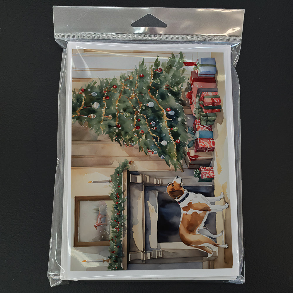 English Foxhound Cozy Christmas Greeting Cards Pack of 8