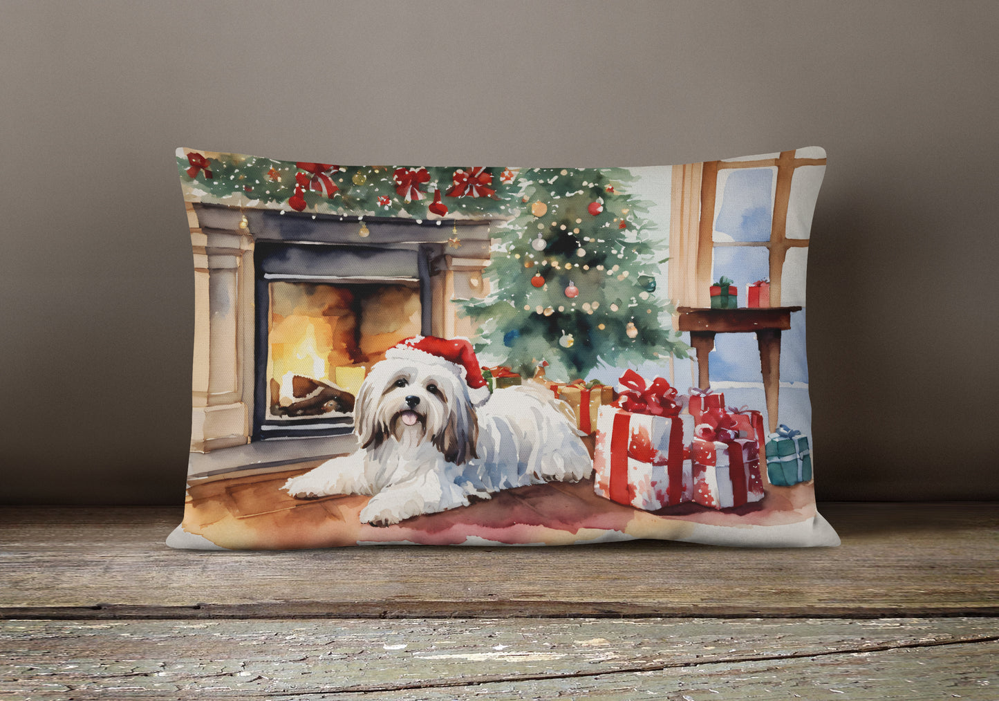 Havanese Cozy Christmas Throw Pillow