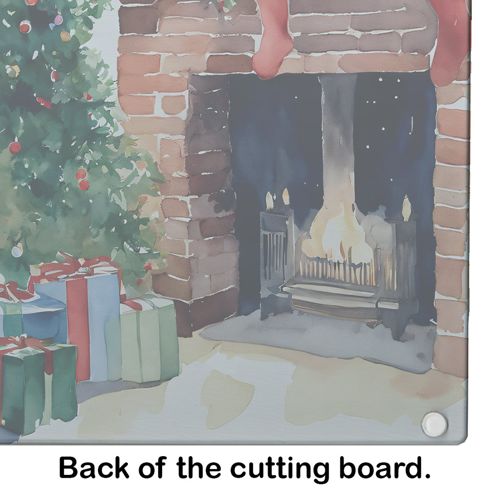 Irish Setter Cozy Christmas Glass Cutting Board