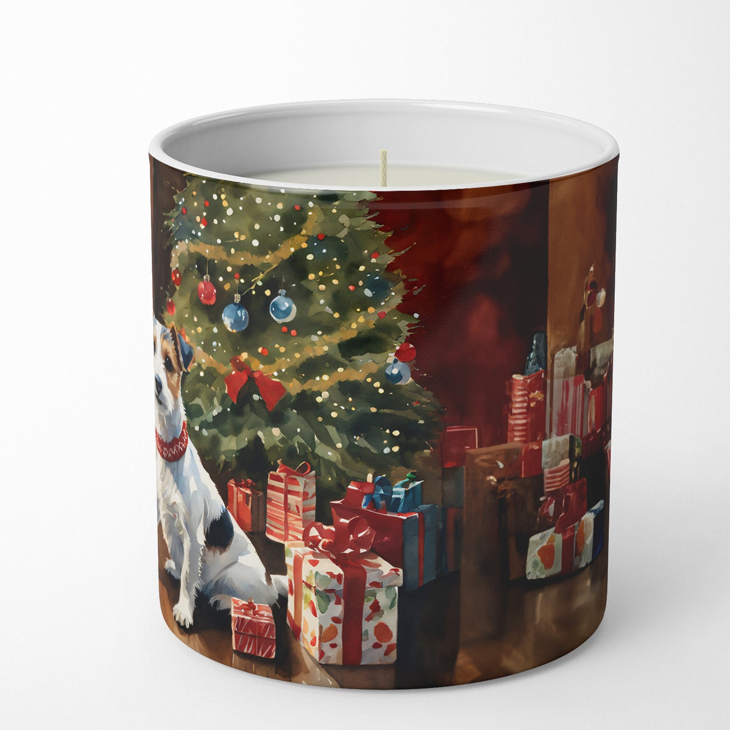 Jack Russell Terrier Cozy Christmas Decorative Soy Candle