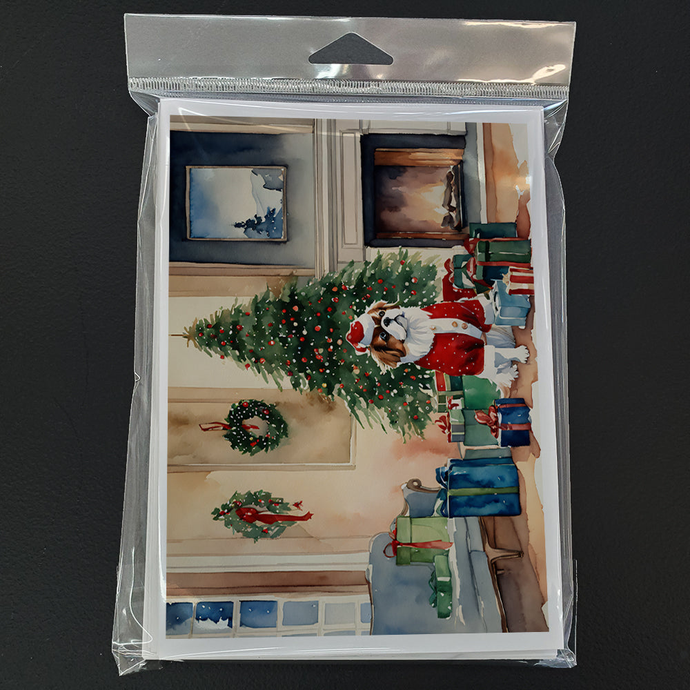 Japanese Chin Cozy Christmas Greeting Cards Pack of 8