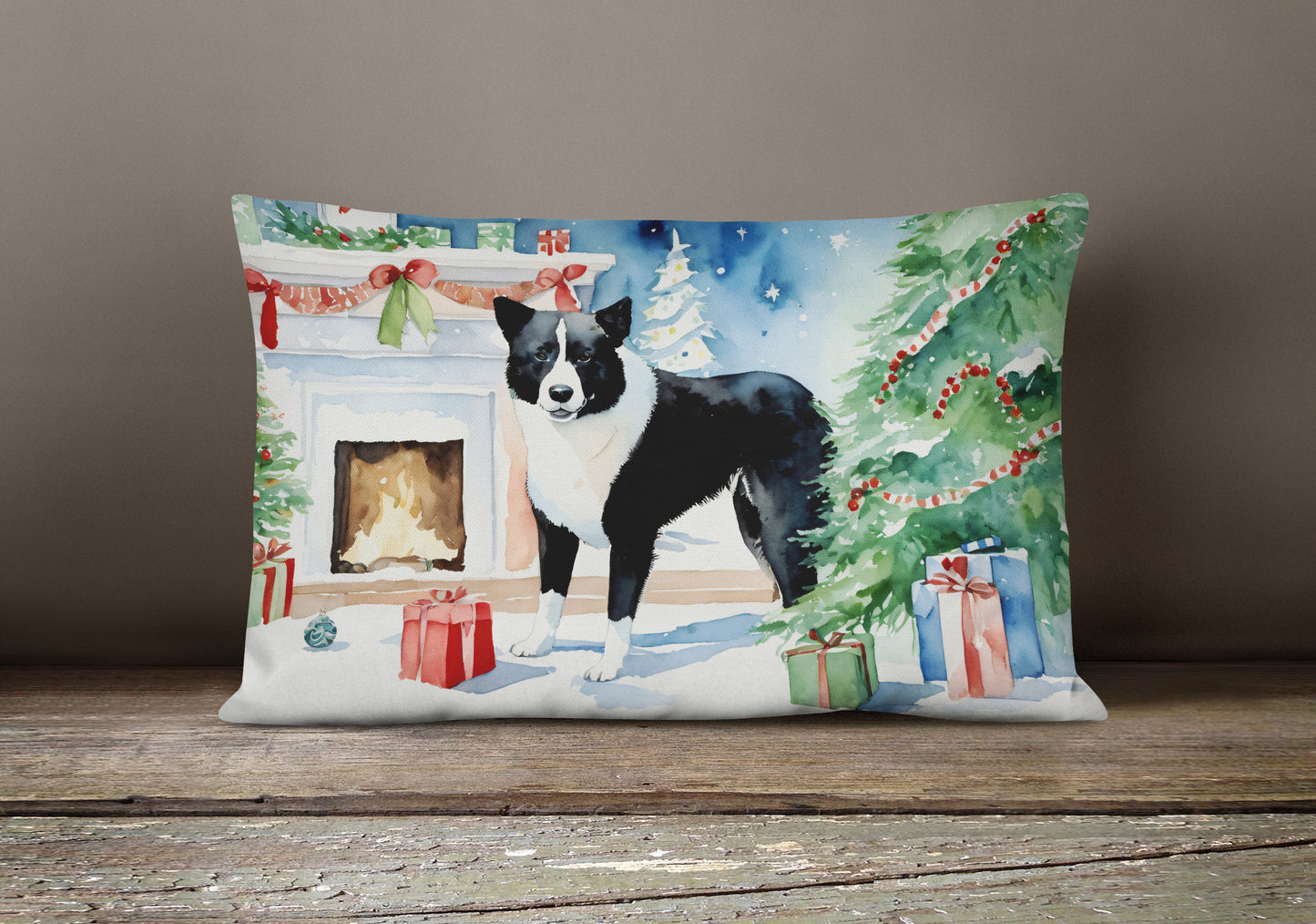 Karelian Bear Dog Cozy Christmas Throw Pillow