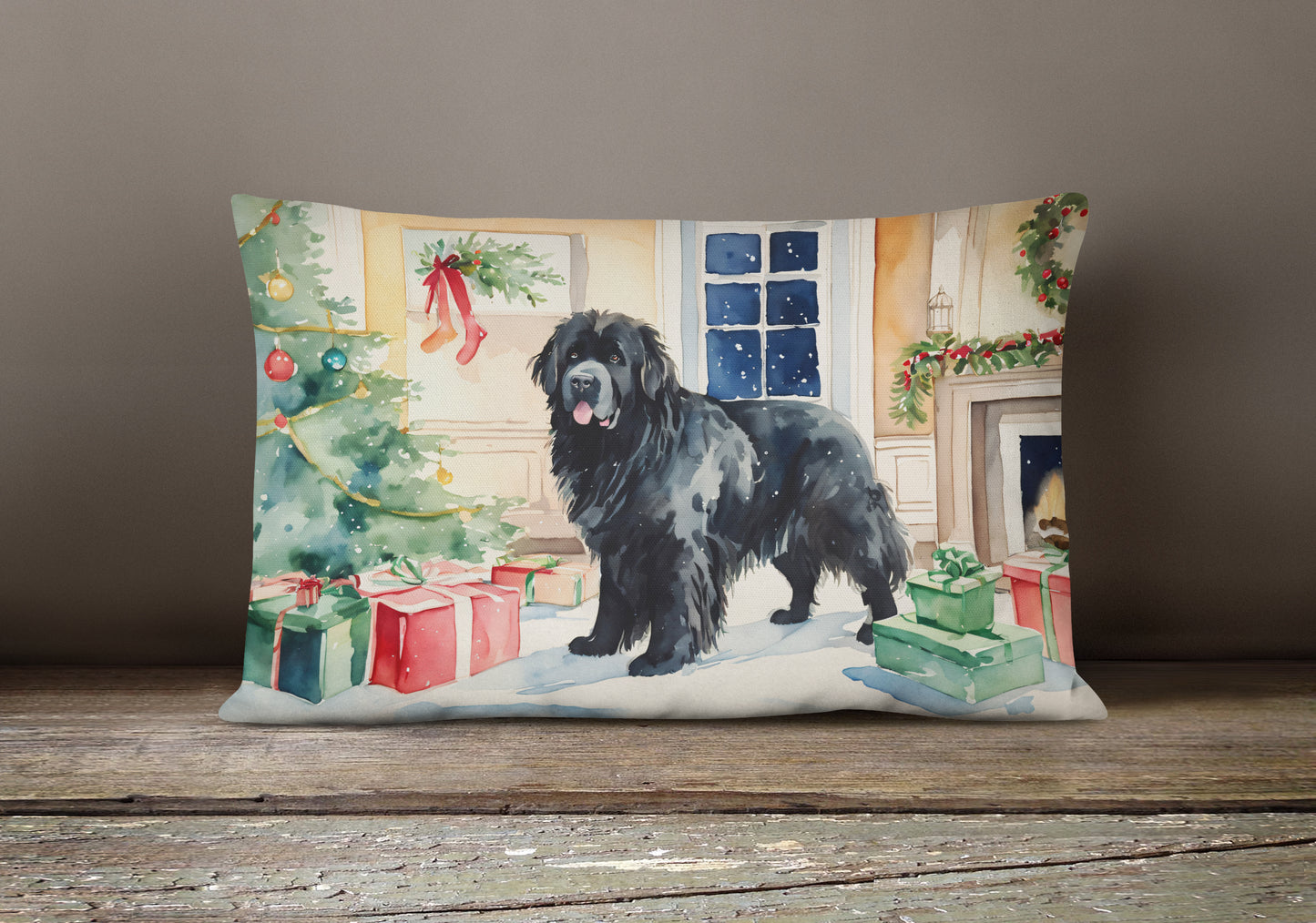 Newfoundland Cozy Christmas Throw Pillow