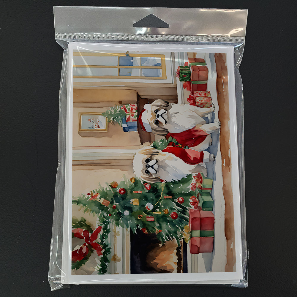 Pekingese Cozy Christmas Greeting Cards Pack of 8