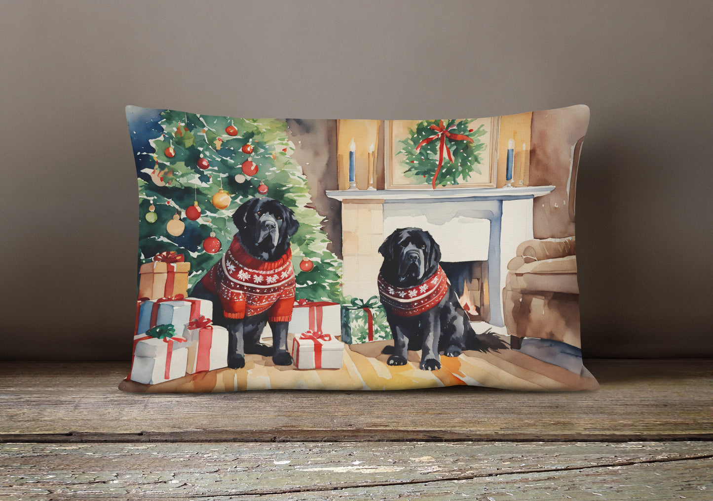 Tibetan Mastiff Cozy Christmas Throw Pillow