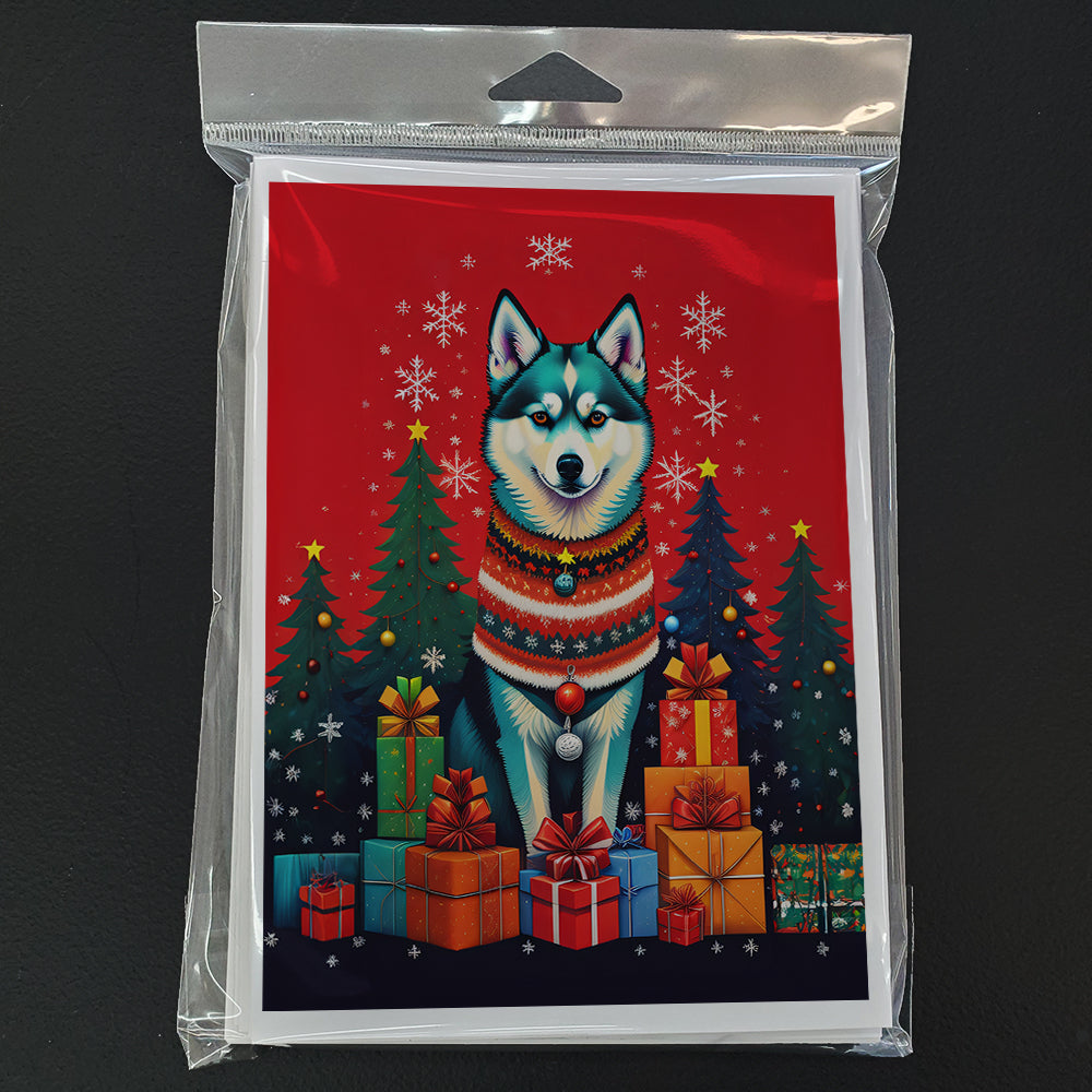 Alaskan Klee Kai Holiday Christmas Greeting Cards Pack of 8