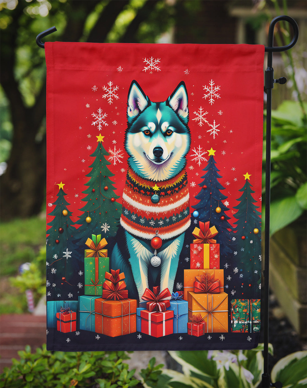 Alaskan Klee Kai Holiday Christmas Garden Flag