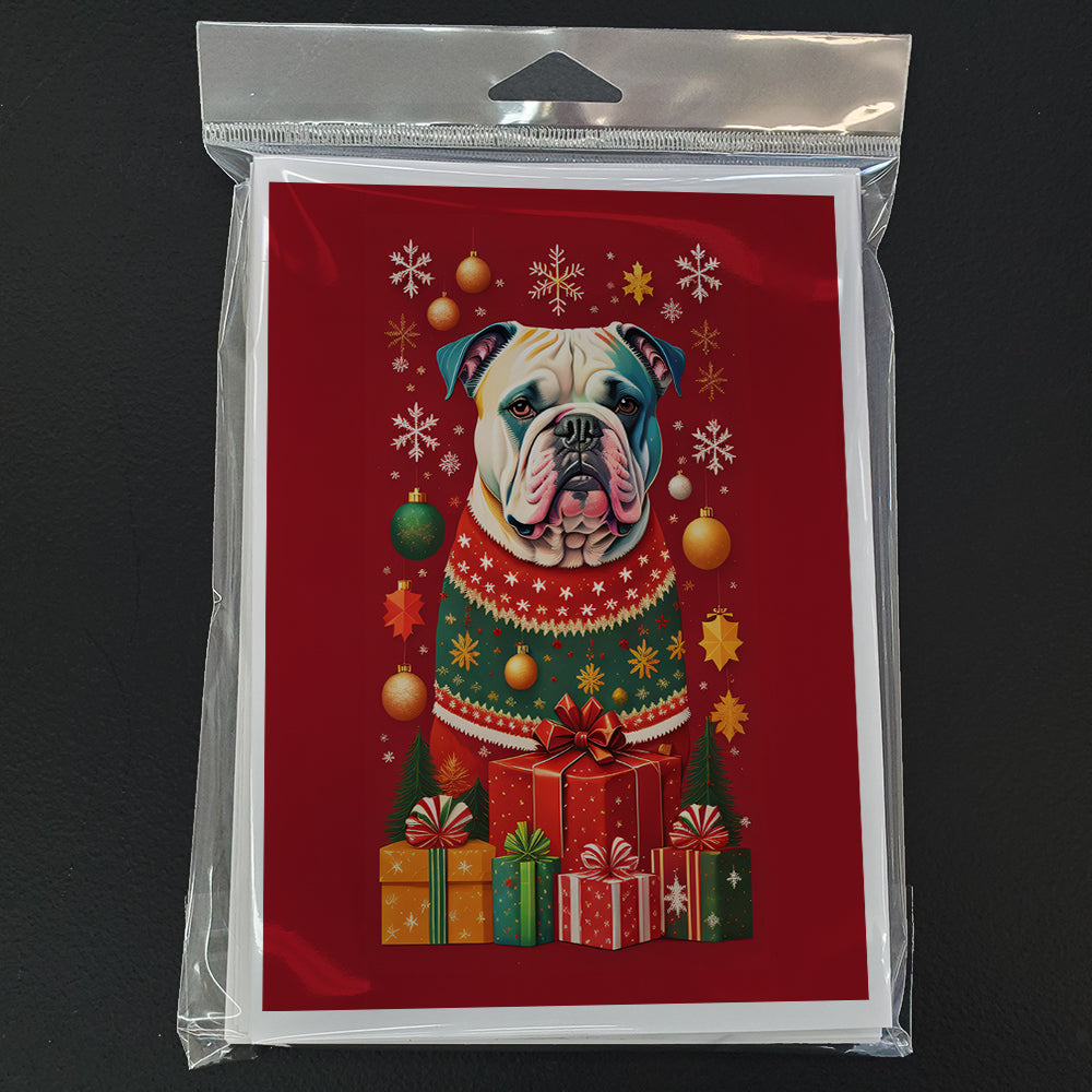 American Bulldog Holiday Christmas Greeting Cards Pack of 8
