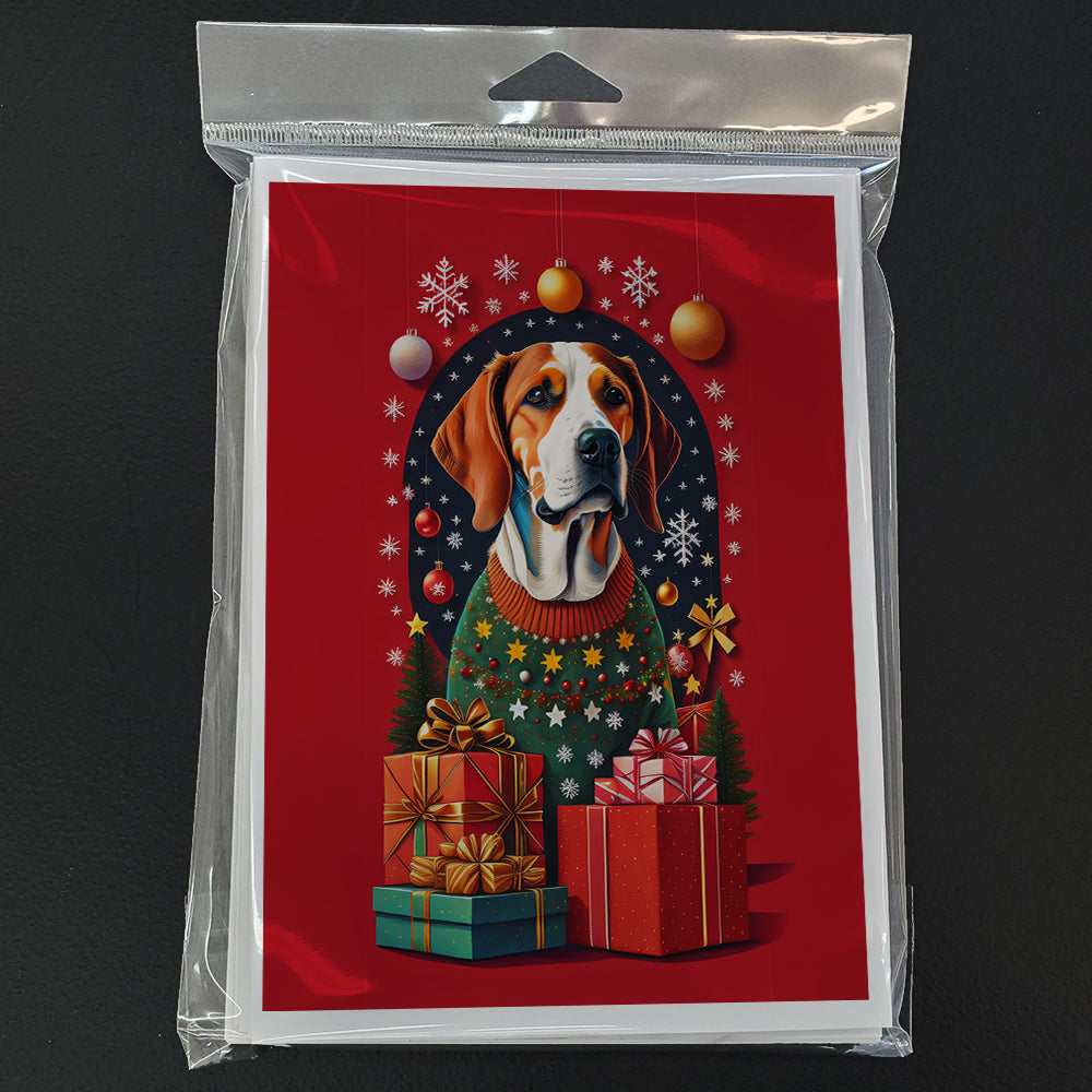 American Foxhound Dog Holiday Christmas Greeting Cards Pack of 8