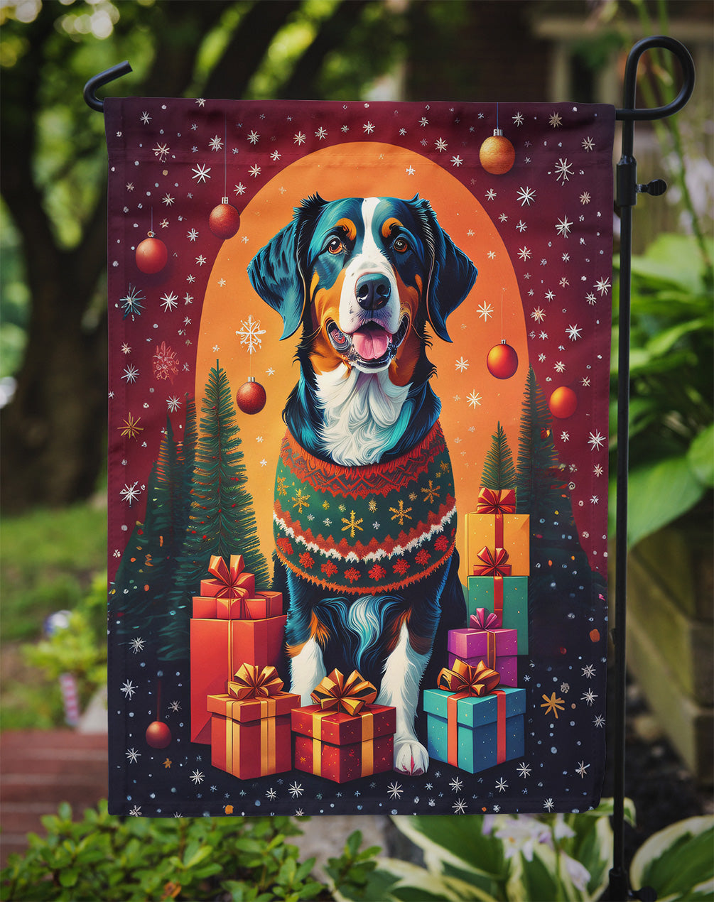 Appenzeller Sennenhund Holiday Christmas Garden Flag