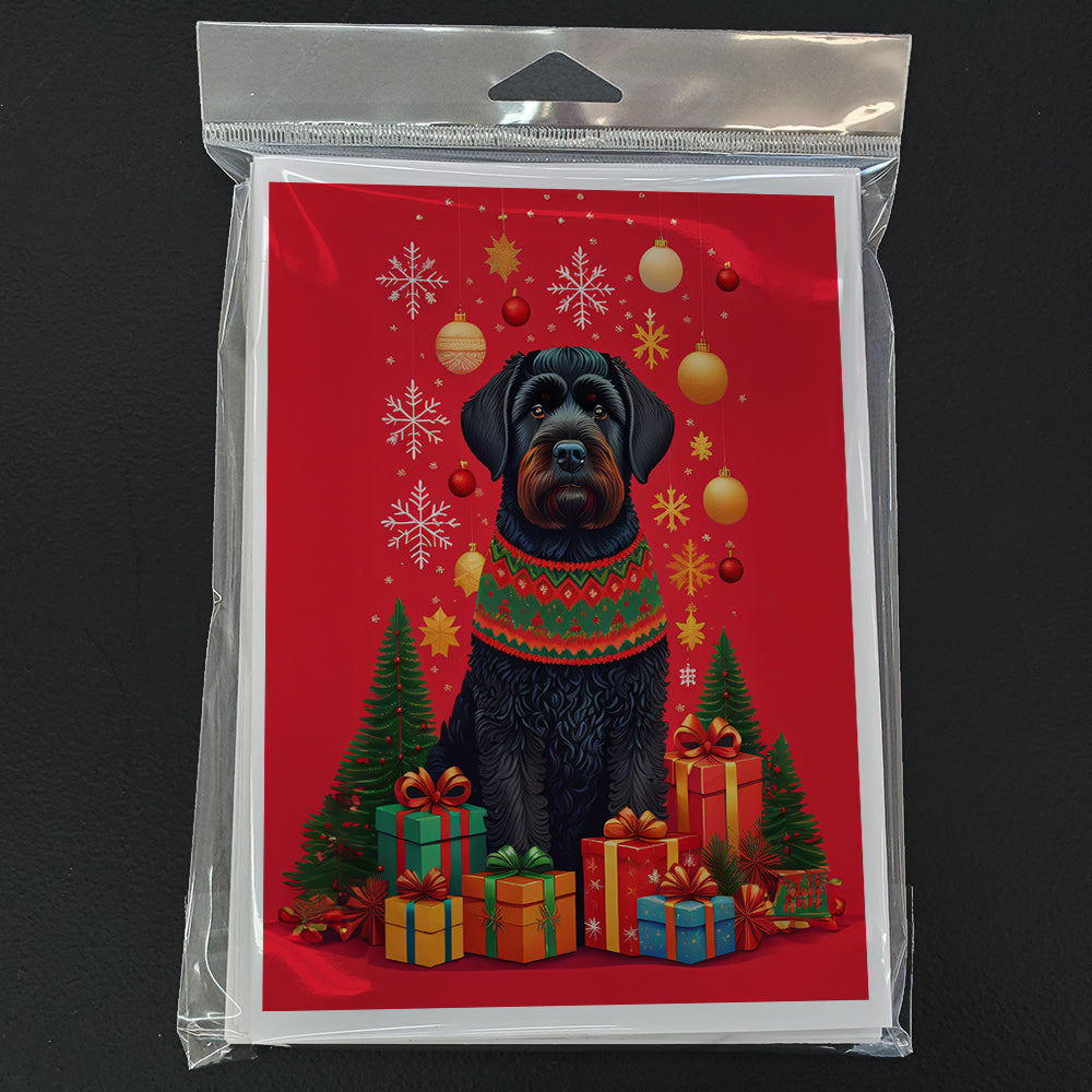 Black Russian Terrier Holiday Christmas Greeting Cards Pack of 8