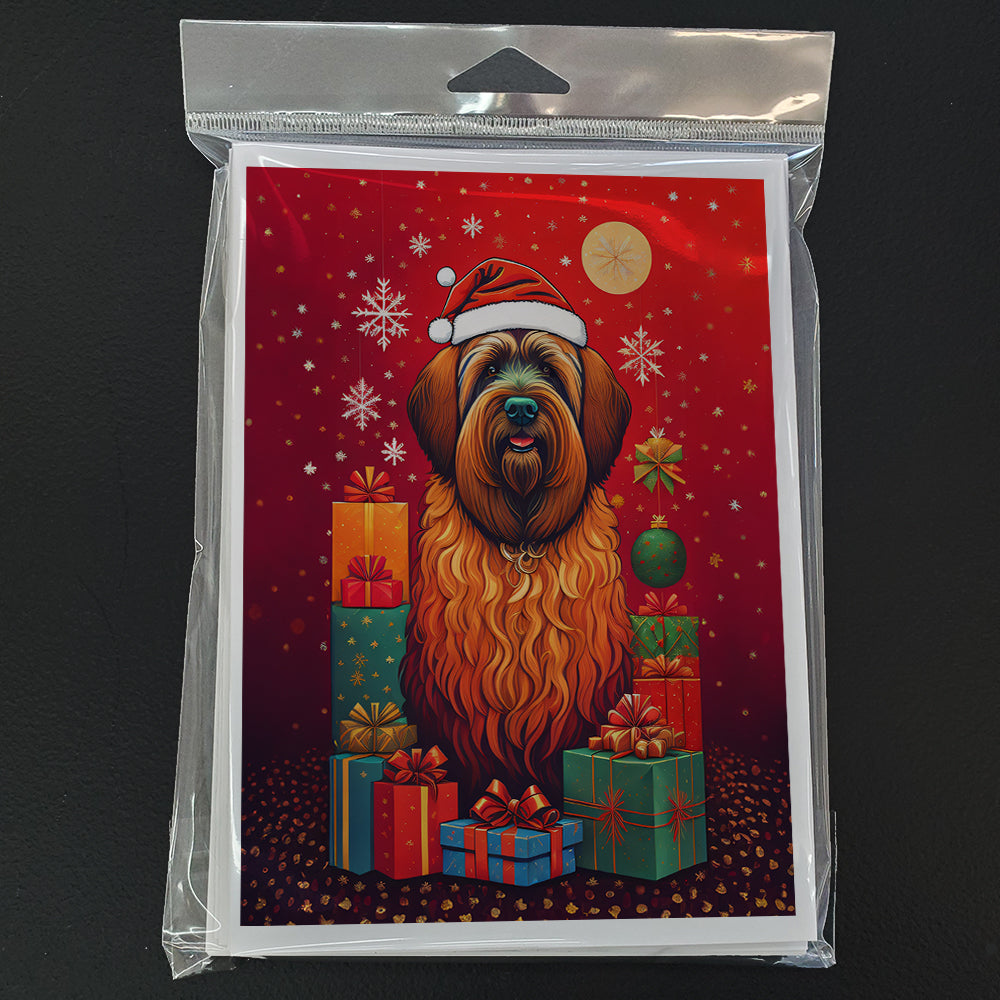 Briard Holiday Christmas Greeting Cards Pack of 8