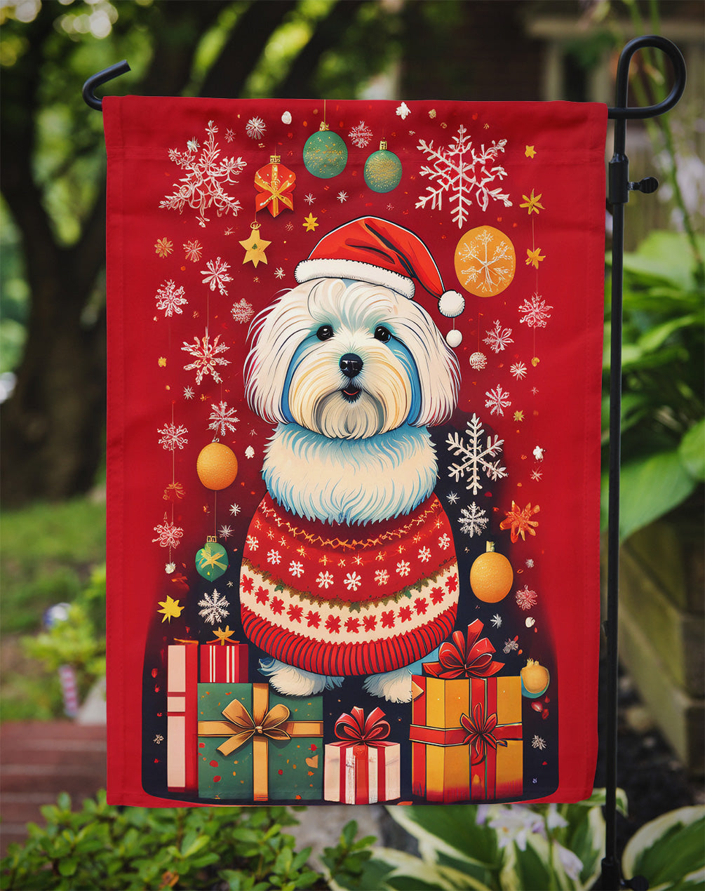 Coton De Tulear Holiday Christmas Garden Flag