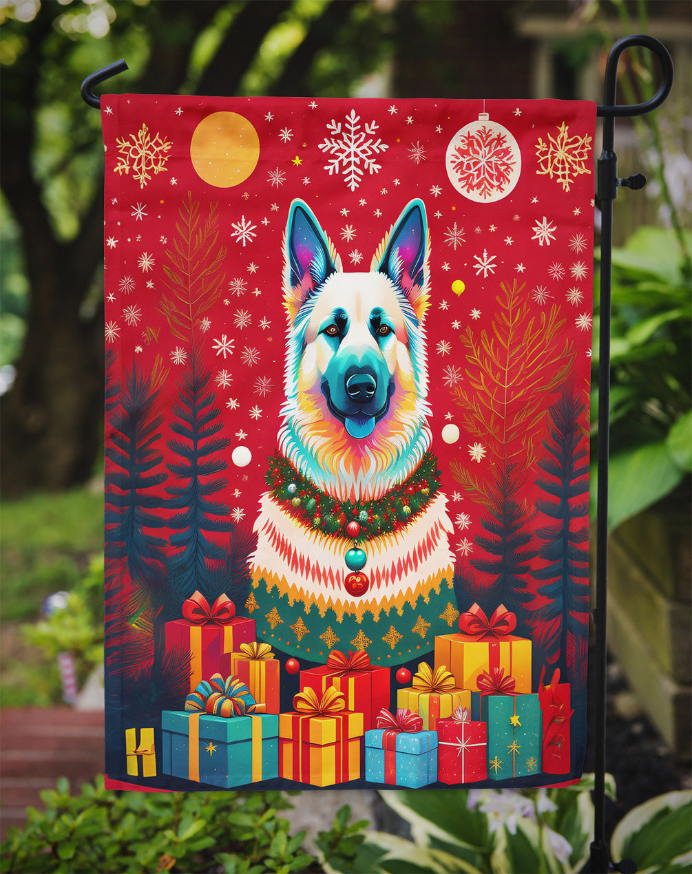 German Shepherd Holiday Christmas Garden Flag