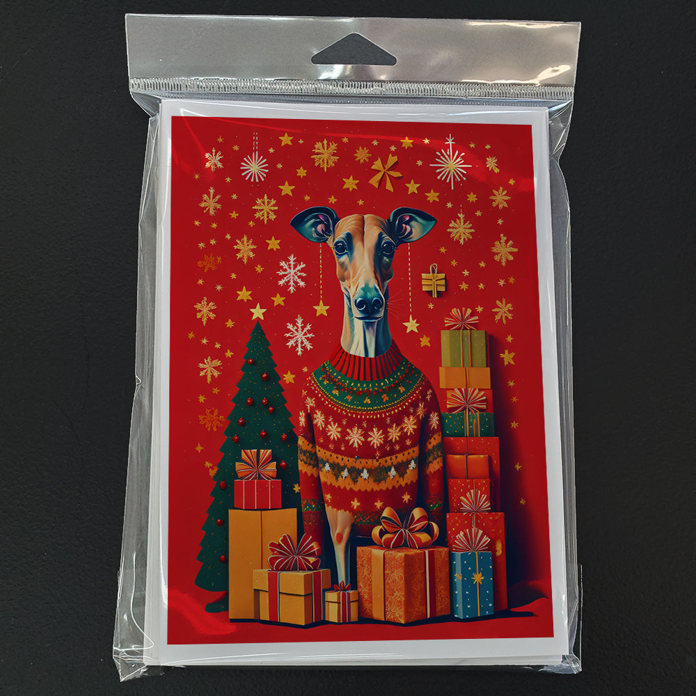 Greyhound Holiday Christmas Greeting Cards Pack of 8