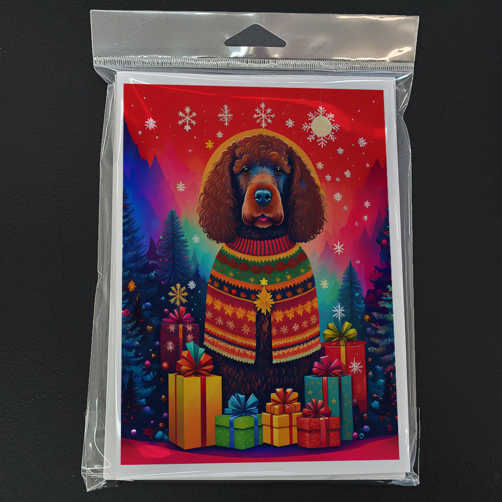 Irish Water Spaniel Holiday Christmas Greeting Cards Pack of 8