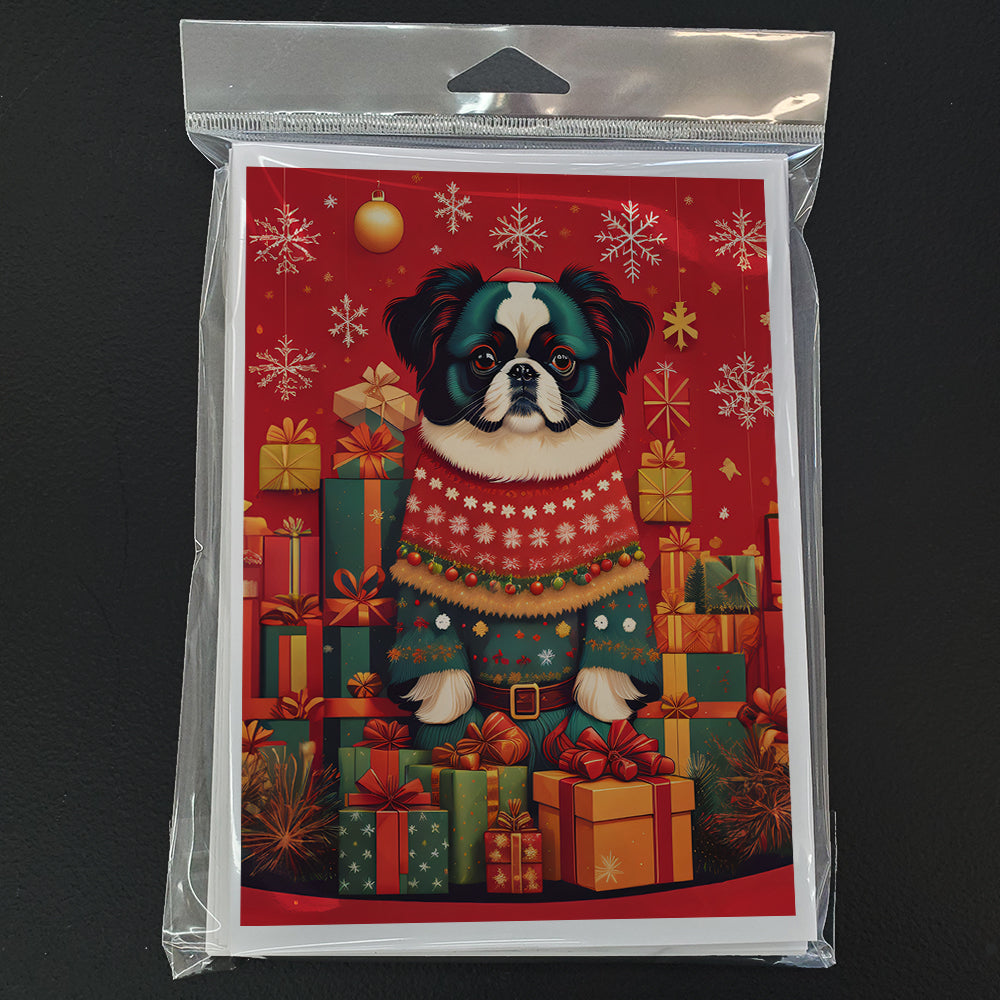 Japanese Chin Holiday Christmas Greeting Cards Pack of 8