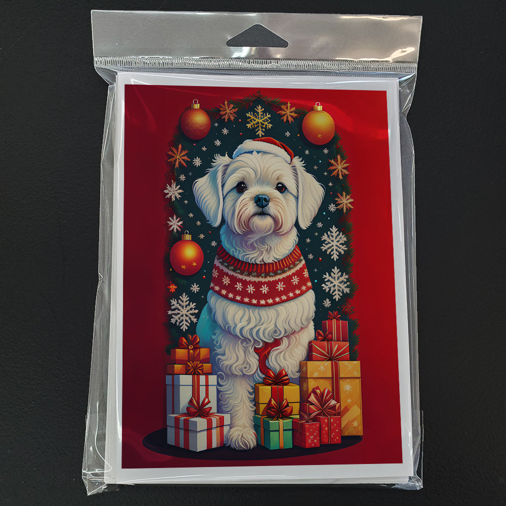 Maltese Holiday Christmas Greeting Cards Pack of 8