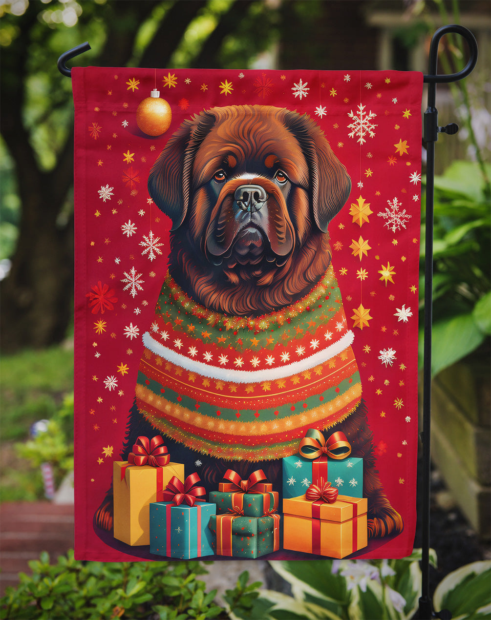 Newfoundland Holiday Christmas Garden Flag