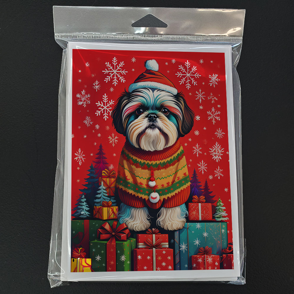 Shih Tzu Holiday Christmas Greeting Cards Pack of 8