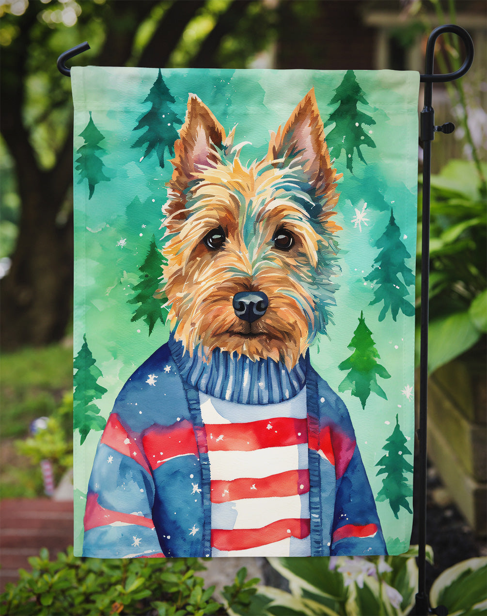 Australian Terrier Christmas Garden Flag