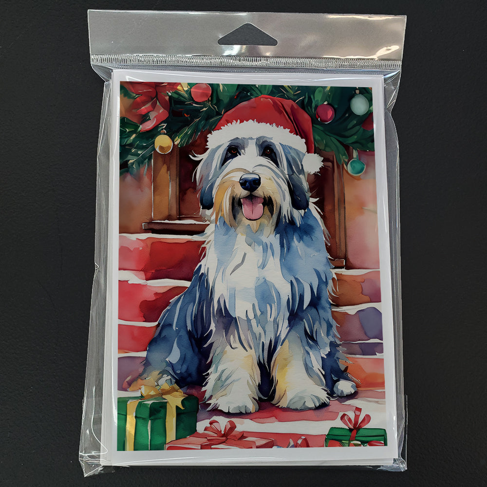Bearded Collie Christmas Greeting Cards Pack of 8