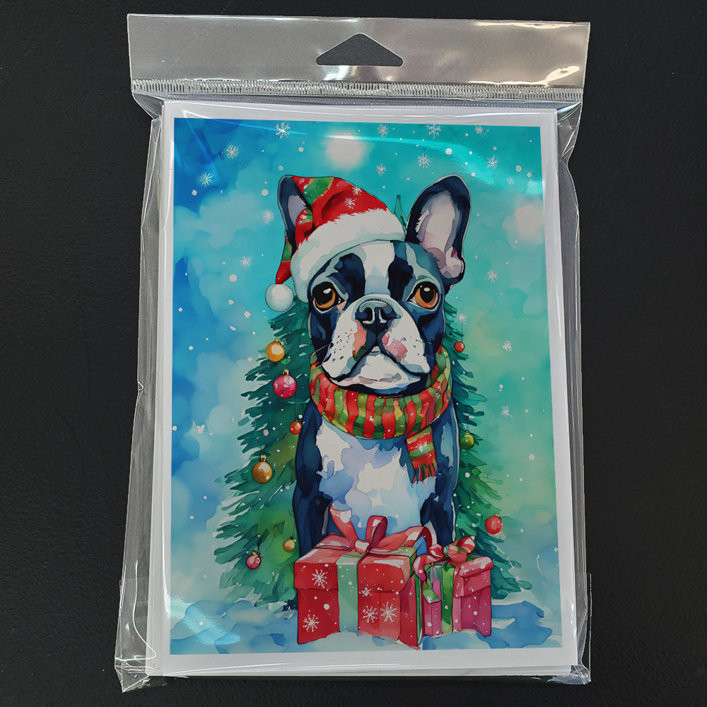 Boston Terrier Christmas Greeting Cards Pack of 8