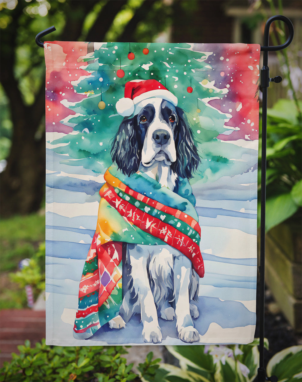English Springer Spaniel Christmas Garden Flag