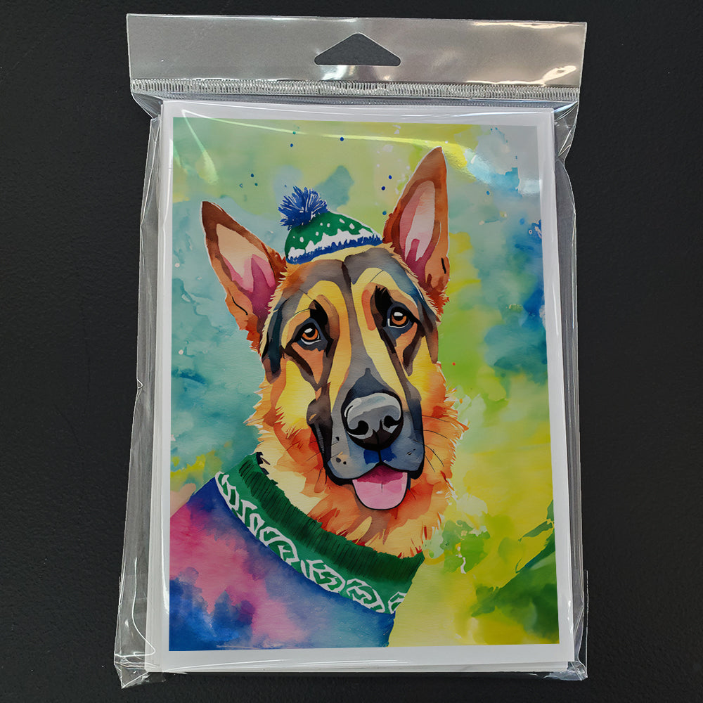 German Shepherd Christmas Greeting Cards Pack of 8