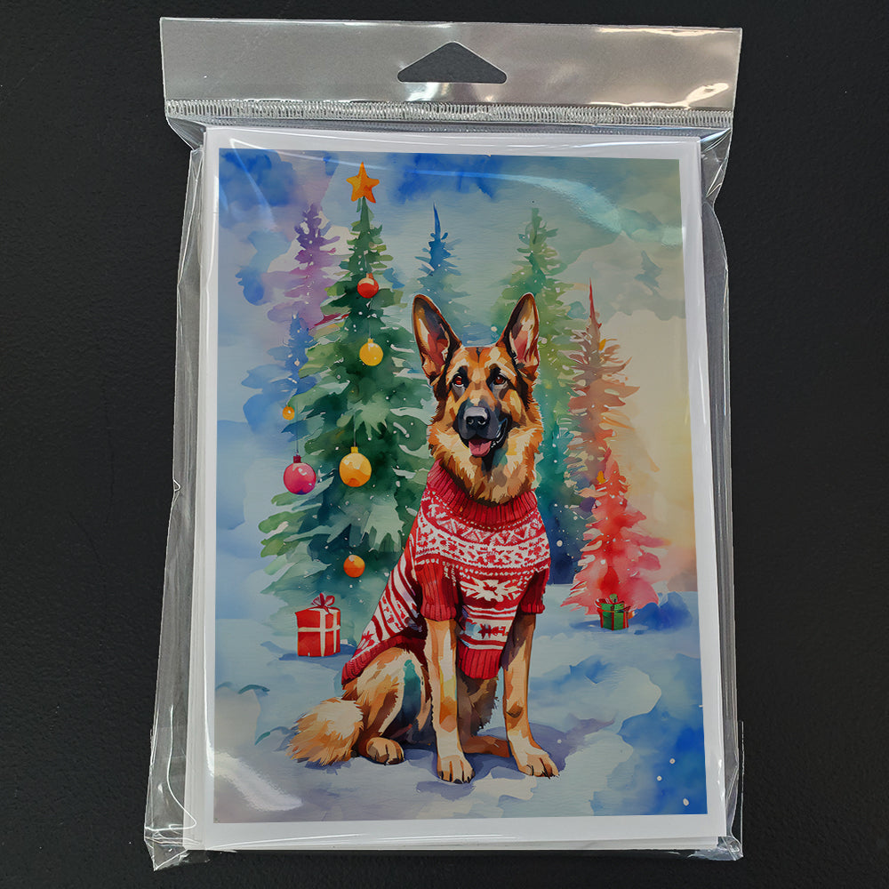 German Shepherd Christmas Greeting Cards Pack of 8
