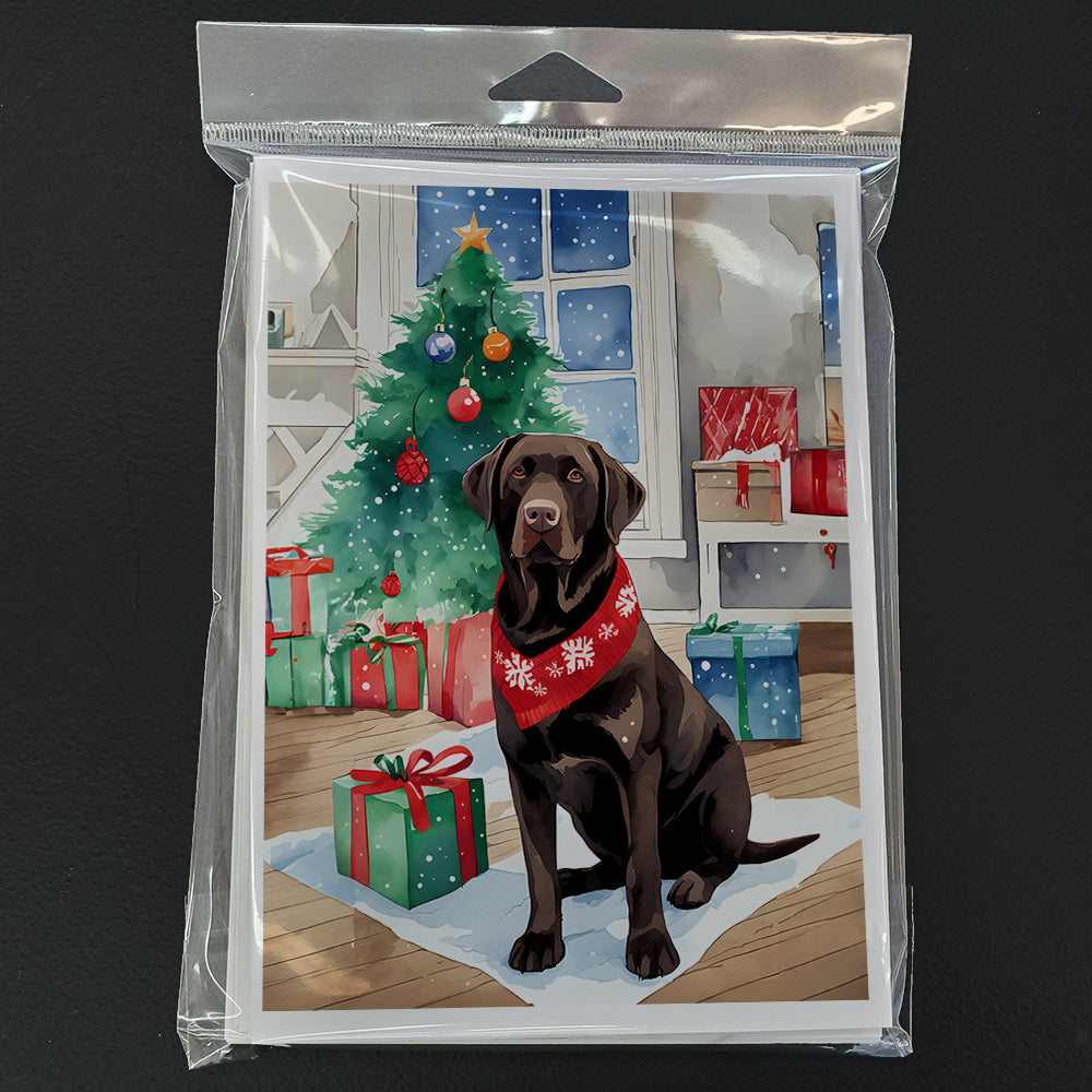 Chocolate Labrador Retriever Christmas Greeting Cards Pack of 8