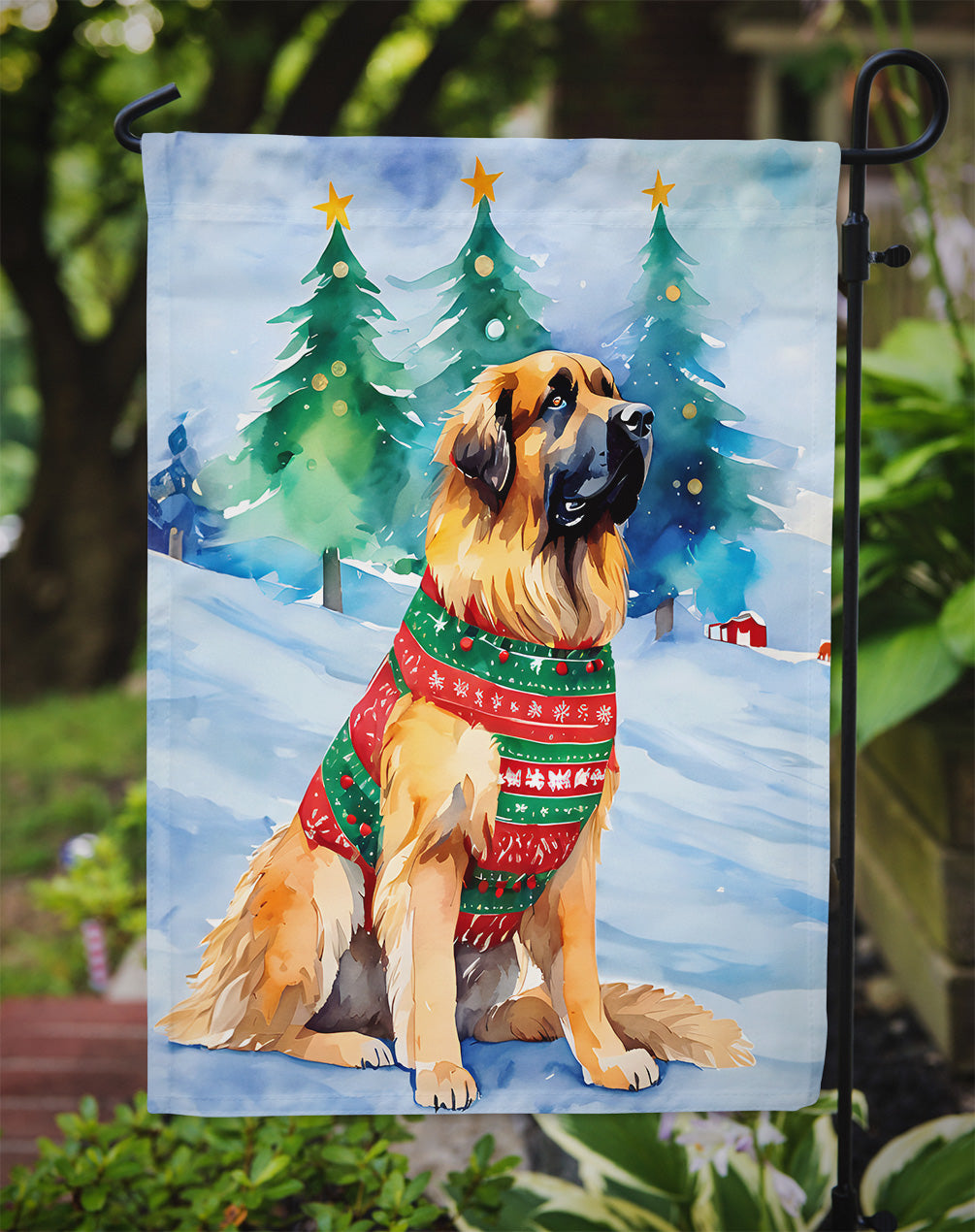 Leonberger Christmas Garden Flag